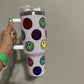 Rhinestone Glitter Smiley Face Tumbler