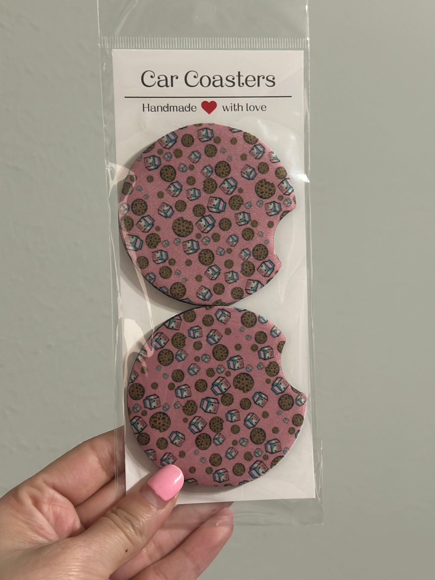 Milk and Cookies Car Coasters