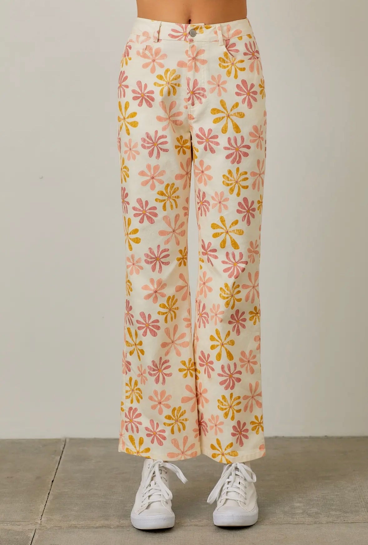 Floral Stretch Denim Pant