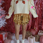 Sequin Christmas Lights Cream Crop Top