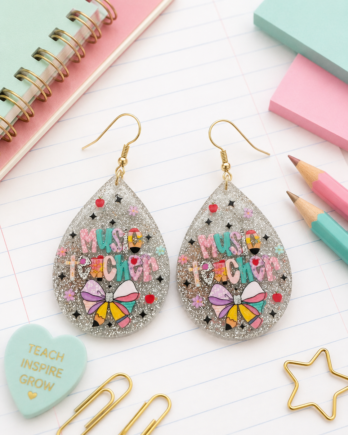 Music Teacher Teardrop Earrings