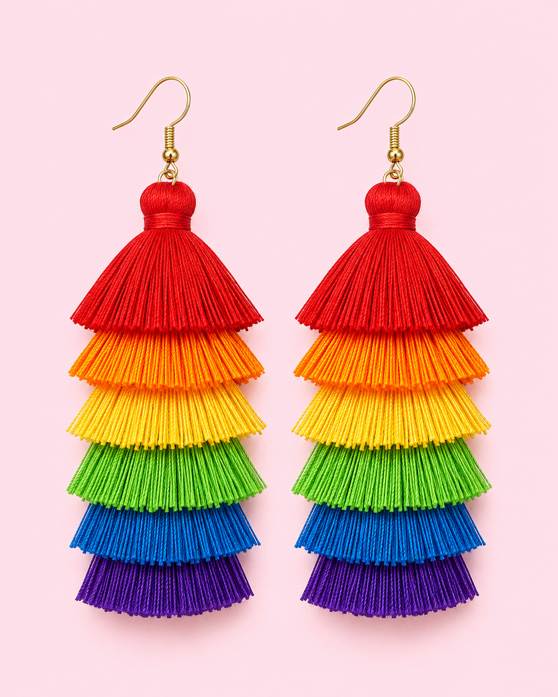 Rainbow Tassel Earrings