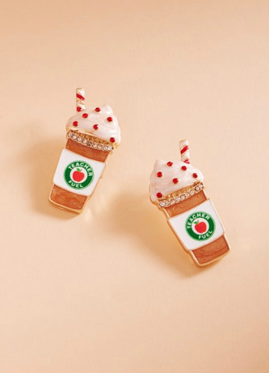 Teacher Coffee Stud Earrings