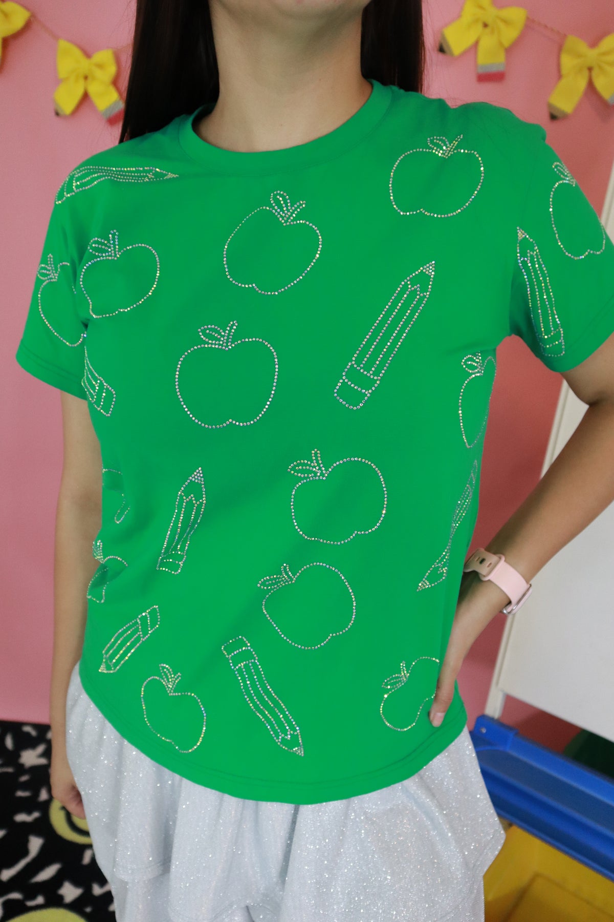 Teacher Themed Rhinestone Top