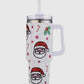 Rhinestone Santa and Holly Tumbler