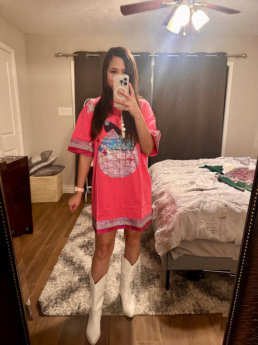 Sequin Party T-Shirt Dress