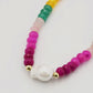 Colorful Gemstone Necklace with Pearl