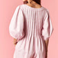Pink Denim Polka Dot Flared Romper