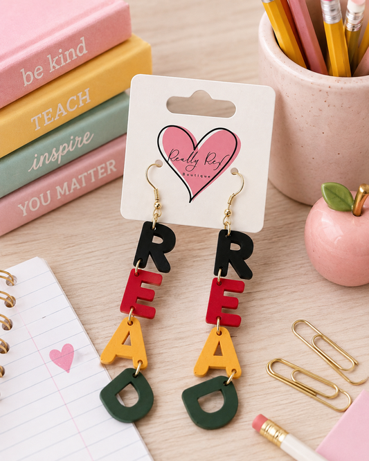 Matte Read Dangle Earrings
