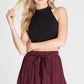 Maroon Pleated Shorts