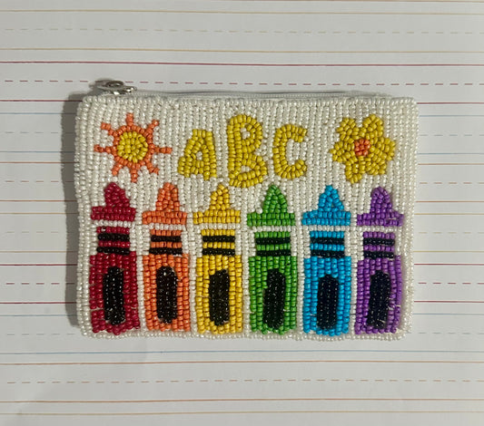 Beaded Crayon Coin Purse