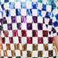 Rainbow Sequin Checkered Shirt Dress