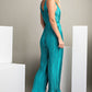 Pleated Teal Jumpsuit