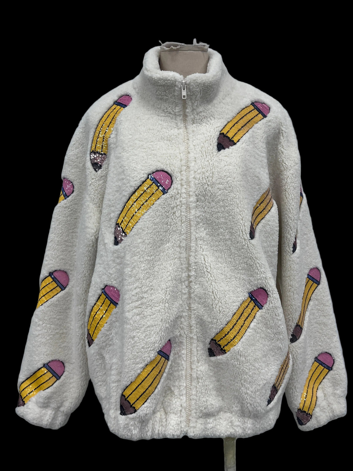 *PREORDER* Sequin Pencil Sherpa Jacket