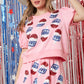 Pink USA Flag Sequin Popsicle Top