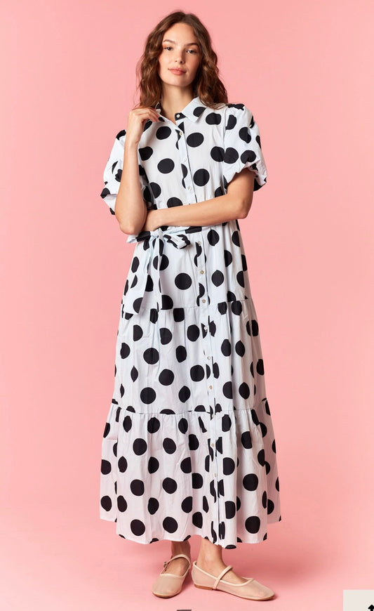 Black and White Polka Dot Maxi Dress