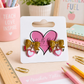 Pencil Bow with Heart Studs