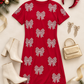 *PREORDER* Sequin Candy Cane Bow Dress