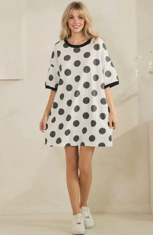 Polka Dot Oversized Dress