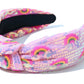 Pink Sequin Rainbow Knot Headband