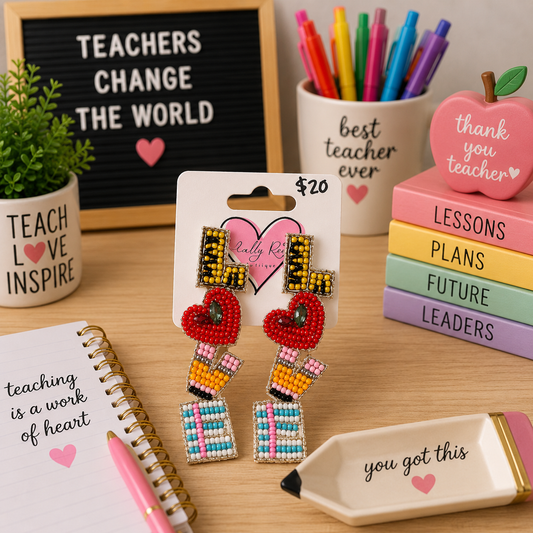 Teacher Love Beaded Earrings