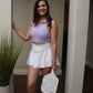 Lavender Athletic Collared Crop Top