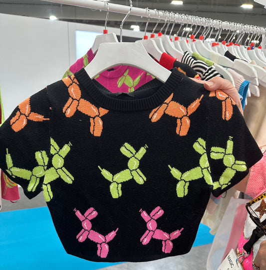 Balloon Dog Cropped Sweater