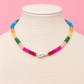 Colorful Gemstone Necklace with Pearl