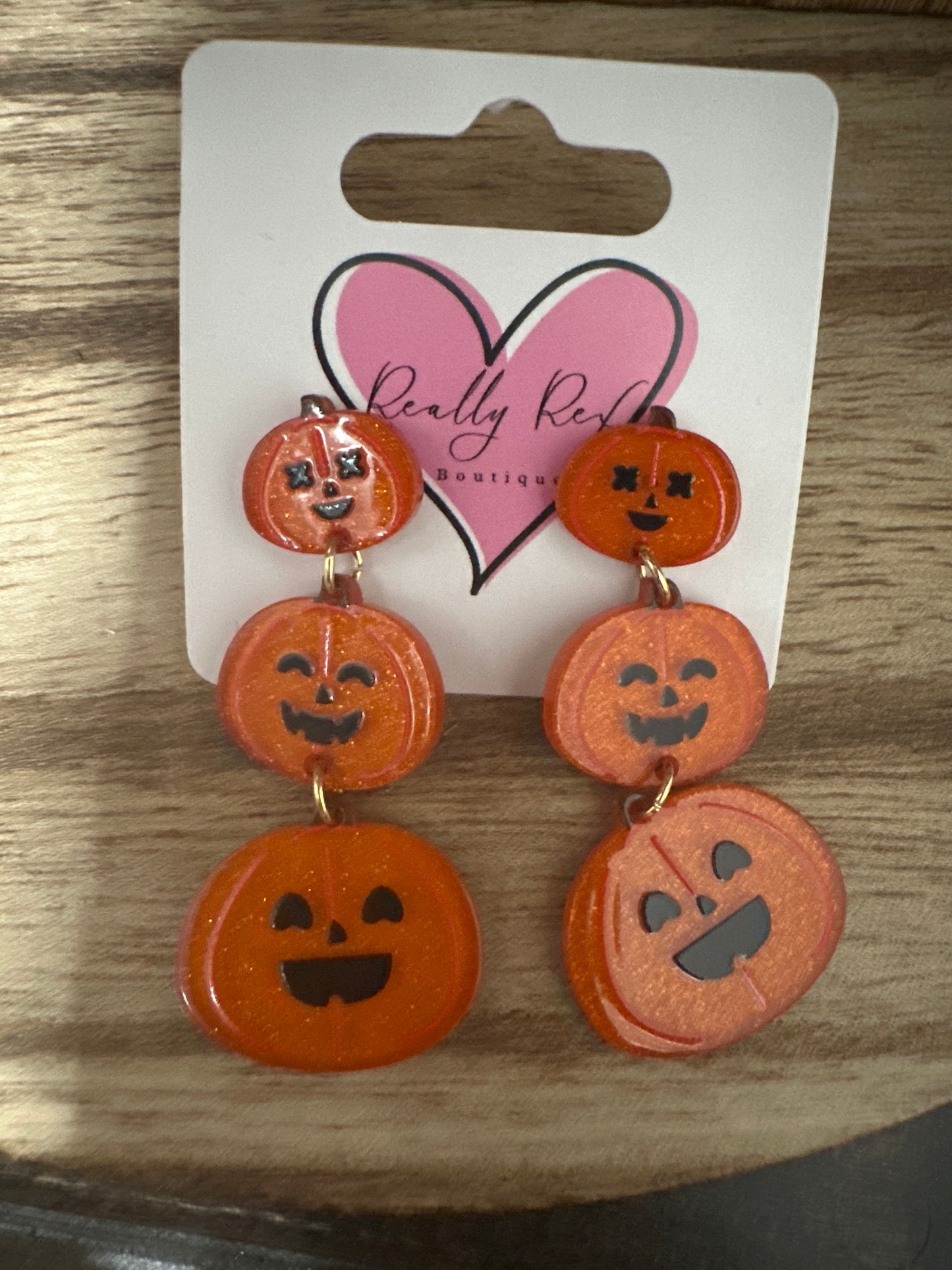 Pumpkin Face Dangle Earrings