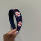 Blue and Orange Beaded Baseball Headband