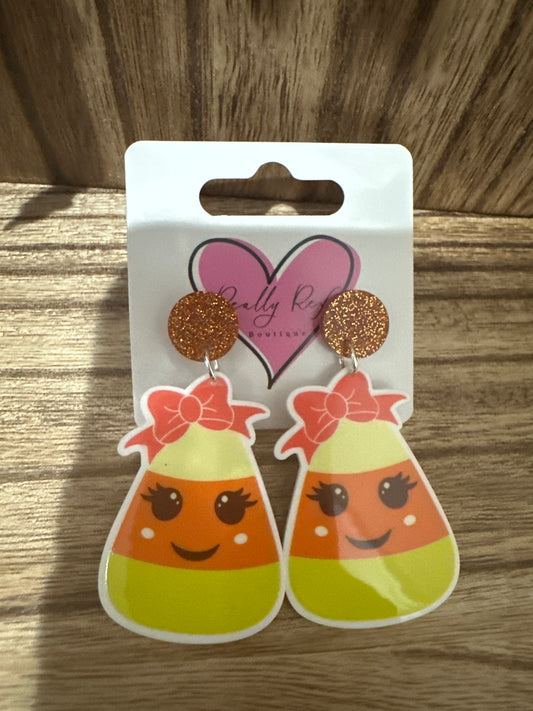 Girl Candy Corn Earrings