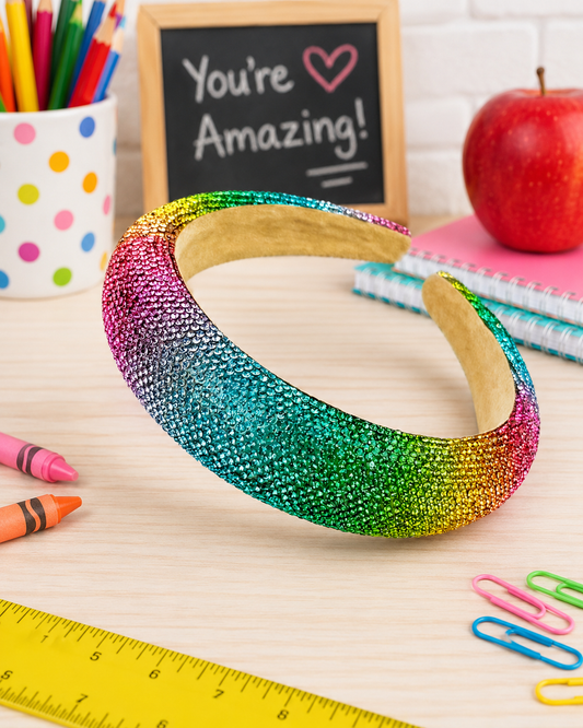 Rainbow Rhinestone Headband