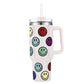 Rhinestone Glitter Smiley Face Tumbler