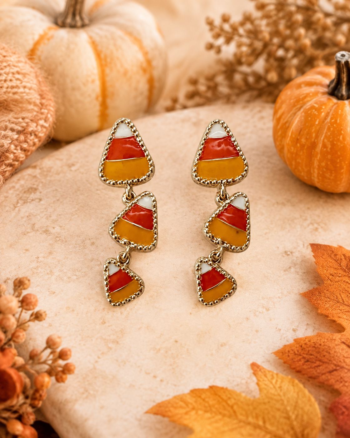 Candy Corn Dangle Earrings