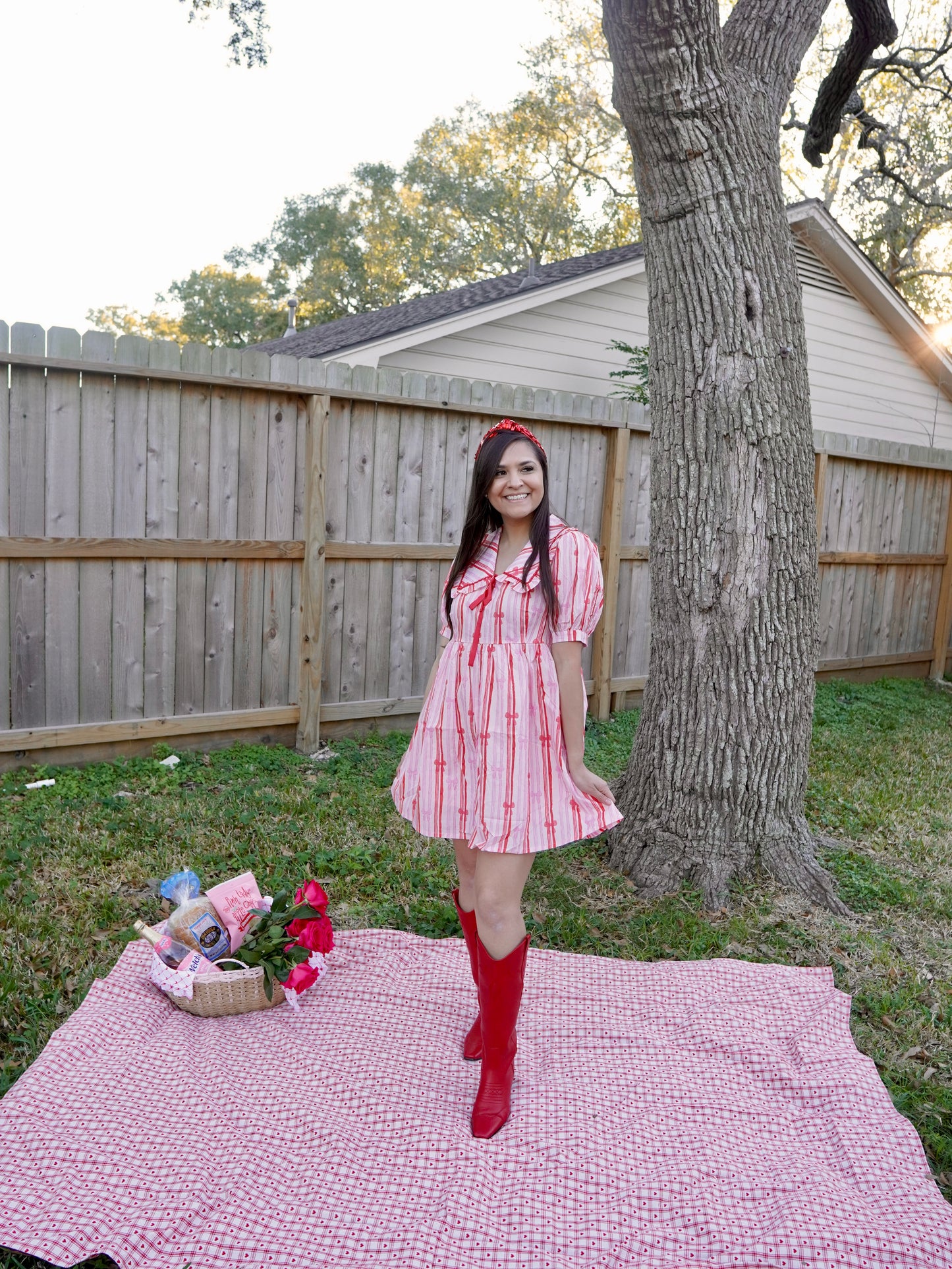 Pink and Red Bow Dress
