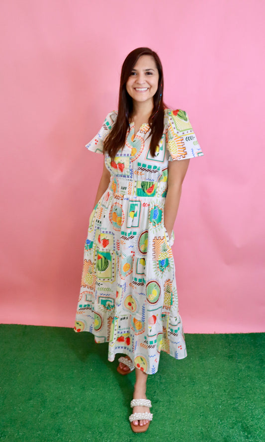 Fruit Midi Dress