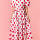 Red and White Polka Dot Maxi Dress