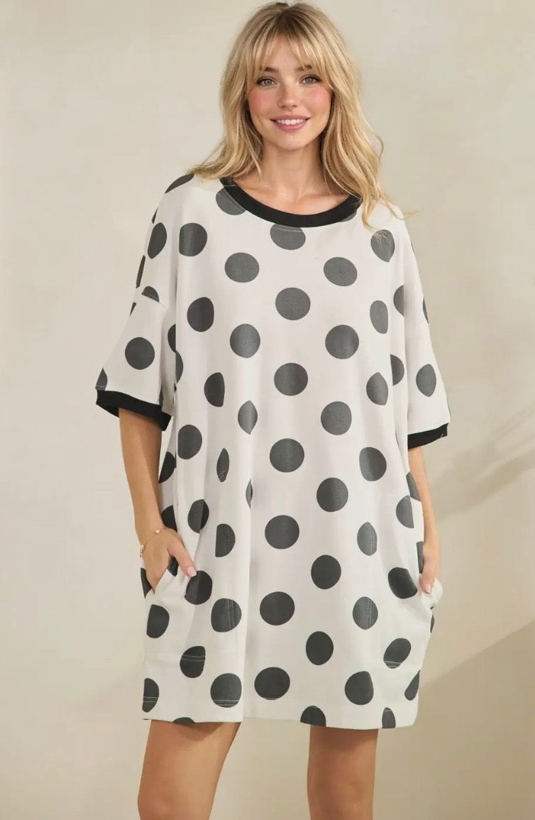 Polka Dot Oversized Dress