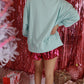 Blue Sequin Christmas Lights Oversized Top