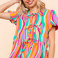 Multi Color Bow Tie Top