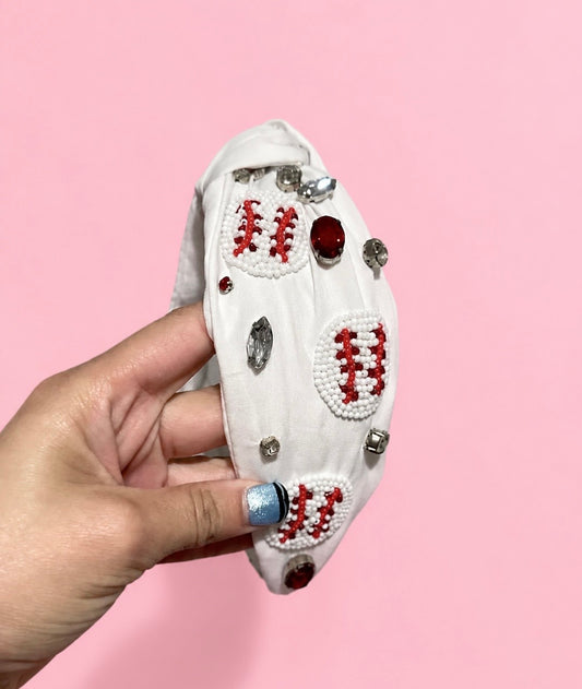 Baseball Beaded Headband
