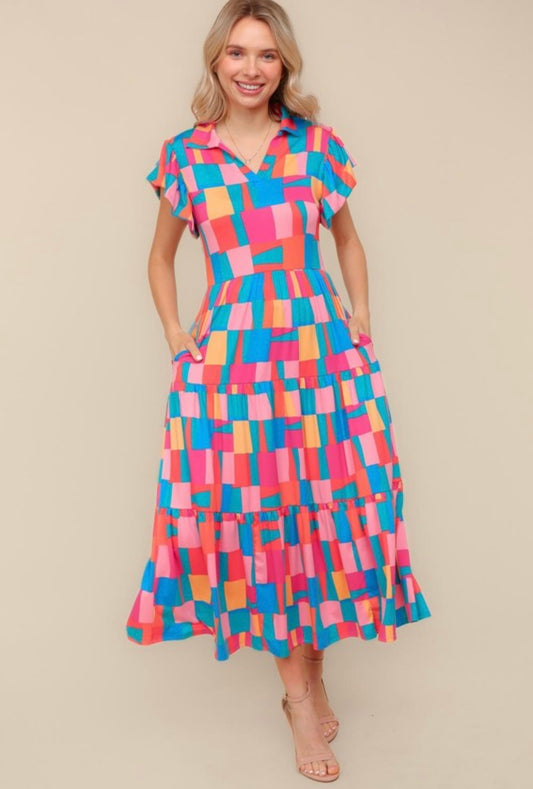 Multi Color Midi Dress