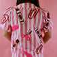Pink Striped School Supply Top