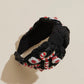 Black Candy Cane and Mitten Sequin Headband