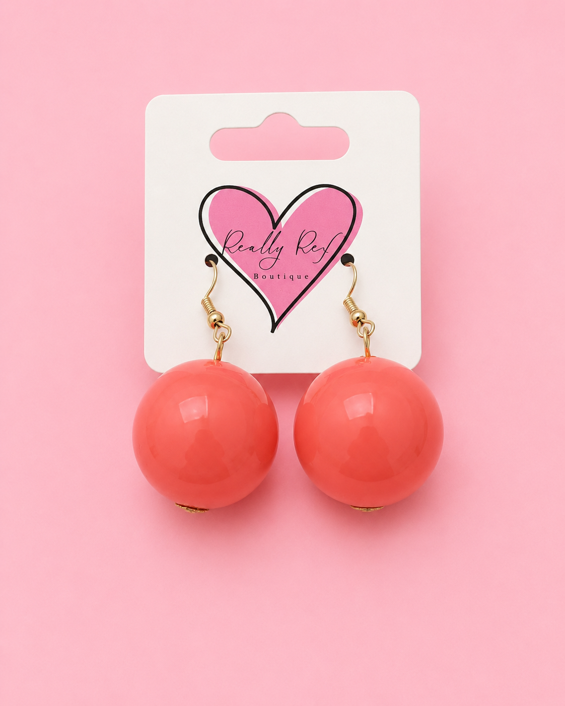 Peach Gum-ball Earrings