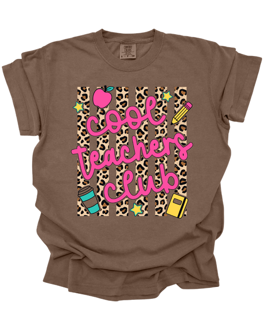 Leopard Theme Cool Teachers Club Tee