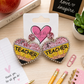 Glitter Heart Teacher Earrings