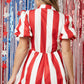 Fourth of July Red Striped Sequin Romper