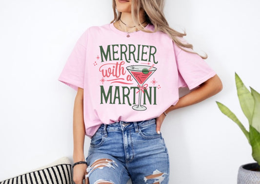 Merrier with a Martini Tshirt