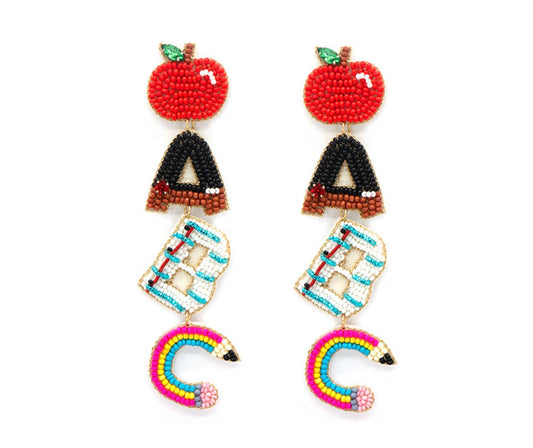 ABC Beaded Earrings